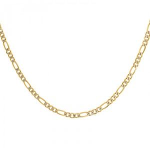 14K Gold Diamond Cut Figaro Link 16 Inch Chain